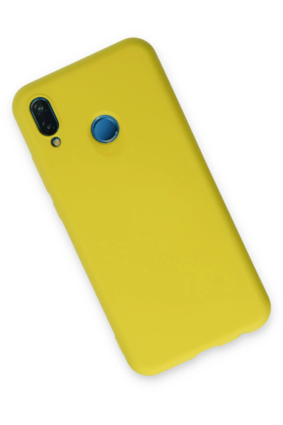 Newface Huawei P20 Lite Kılıf Nano içi Kadife Silikon - Sarı resmi