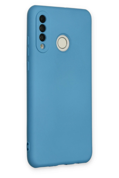 Newface Huawei P30 Lite Kılıf Nano içi Kadife Silikon - Mavi resmi