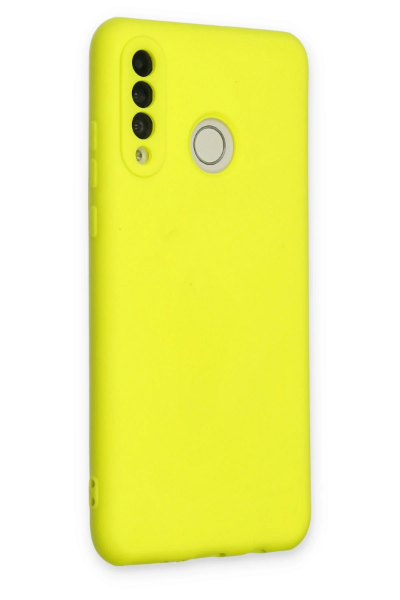 Newface Huawei P30 Lite Kılıf Nano içi Kadife Silikon - Sarı resmi