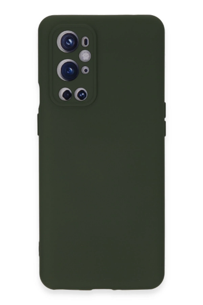 Newface One Plus 9 Pro Kılıf Nano içi Kadife Silikon - Koyu Yeşil resmi