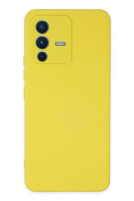 Newface Vivo V23 5G Kılıf Nano içi Kadife Silikon - Sarı resmi