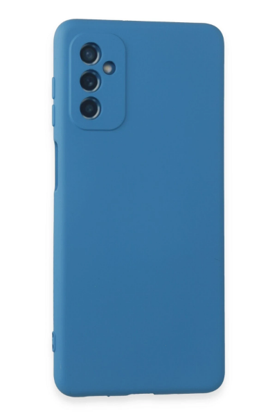 Newface Samsung Galaxy M52 5G Kılıf Nano içi Kadife Silikon - Mavi resmi