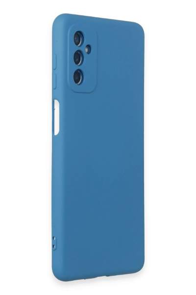 Newface Samsung Galaxy M52 5G Kılıf Nano içi Kadife Silikon - Mavi resmi