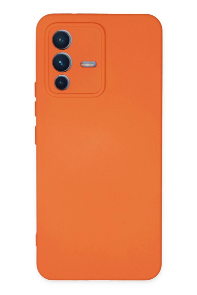 Newface Vivo V23 5G Kılıf Nano içi Kadife Silikon - Turuncu resmi