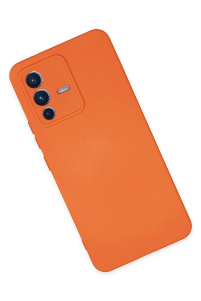 Newface Vivo V23 5G Kılıf Nano içi Kadife Silikon - Turuncu resmi