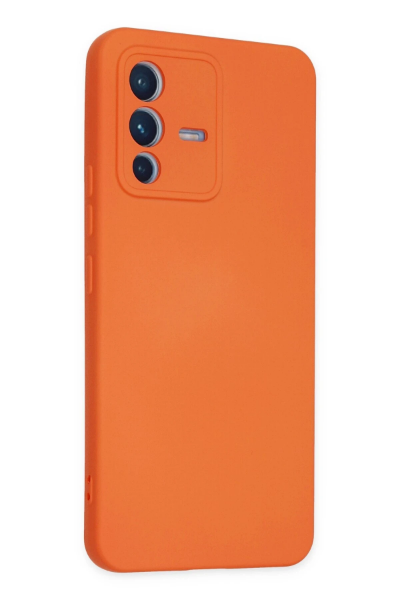Newface Vivo V23 5G Kılıf Nano içi Kadife Silikon - Turuncu resmi