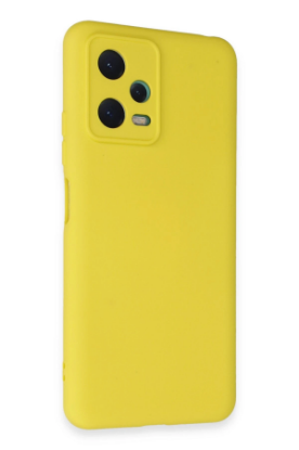 Newface Xiaomi Redmi Note 12 5G Kılıf Nano içi Kadife Silikon - Sarı resmi