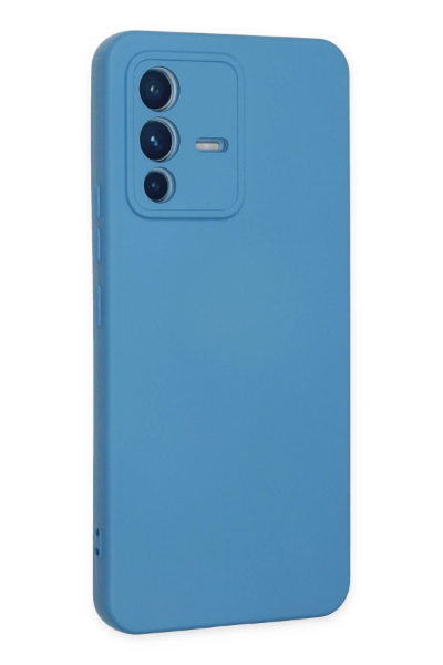 Newface Vivo V23 5G Kılıf Nano içi Kadife Silikon - Mavi resmi