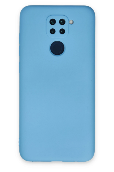 Newface Xiaomi Redmi Note 9 Kılıf Nano içi Kadife Silikon - Mavi resmi