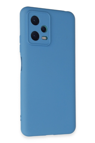 Newface Xiaomi Redmi Note 12 5G Kılıf Nano içi Kadife Silikon - Mavi resmi