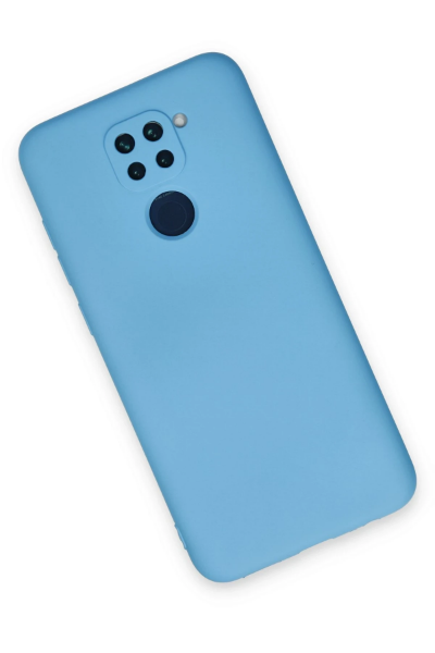 Newface Xiaomi Redmi Note 9 Kılıf Nano içi Kadife Silikon - Mavi resmi
