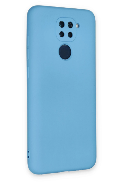 Newface Xiaomi Redmi Note 9 Kılıf Nano içi Kadife Silikon - Mavi resmi