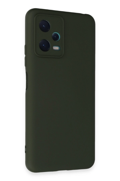 Newface Xiaomi Redmi Note 12 5G Kılıf Nano içi Kadife Silikon - Koyu Yeşil resmi