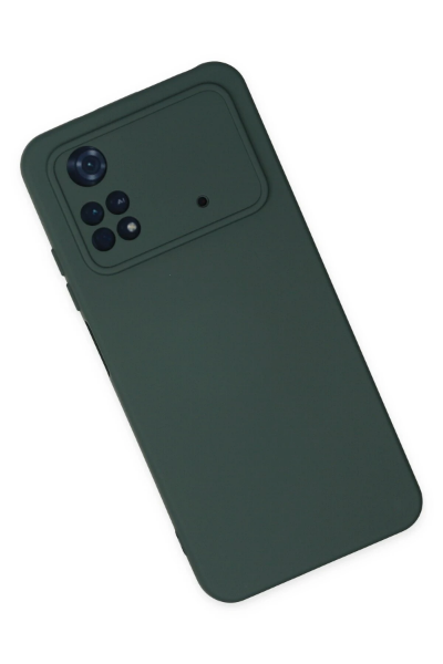 Newface Xiaomi Poco M4 Pro 4G Kılıf Nano içi Kadife Silikon - Koyu Yeşil resmi