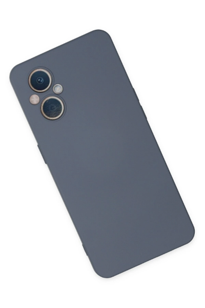 Newface Oppo Reno 7 Lite Kılıf Nano içi Kadife Silikon - Gri resmi