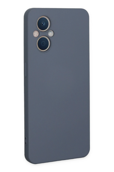 Newface Oppo Reno 7 Lite Kılıf Nano içi Kadife Silikon - Gri resmi