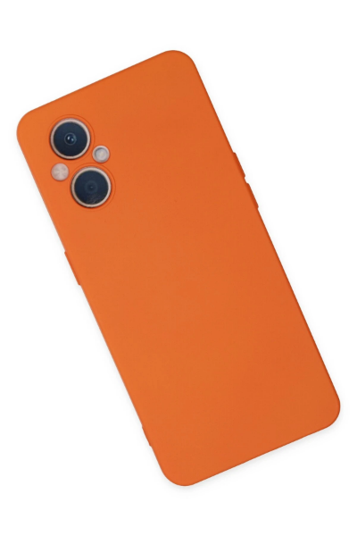 Newface Oppo Reno 7 Lite Kılıf Nano içi Kadife Silikon - Turuncu resmi
