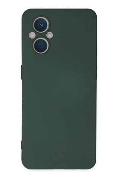 Newface Oppo Reno 7 Lite Kılıf Nano içi Kadife Silikon - Koyu Yeşil resmi