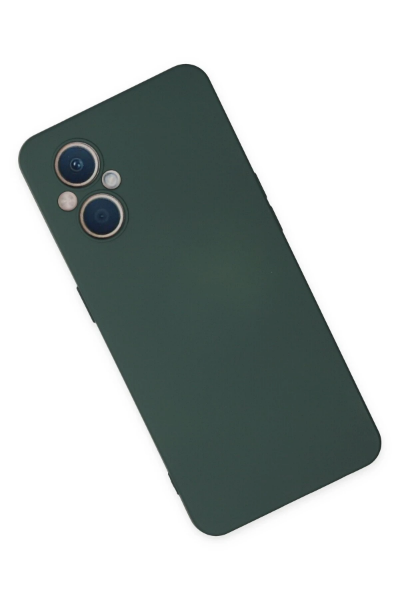 Newface Oppo Reno 7 Lite Kılıf Nano içi Kadife Silikon - Koyu Yeşil resmi