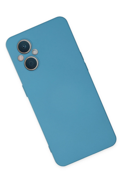 Newface Oppo Reno 7 Lite Kılıf Nano içi Kadife Silikon - Mavi resmi