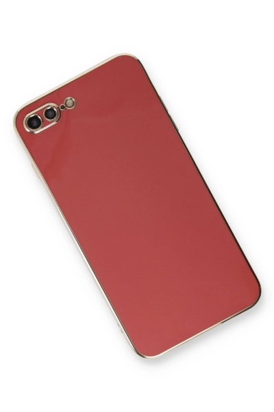 Newface iPhone 7 Plus Kılıf Volet Silikon - Kırmızı resmi