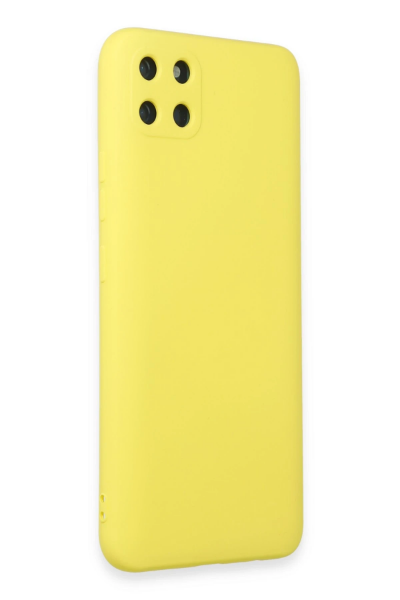 Newface Realme C11 Kılıf Nano içi Kadife Silikon - Sarı resmi