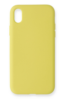 Newface iPhone XR Kılıf Nano içi Kadife Silikon - Sarı resmi