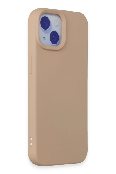 Newface iPhone 15 Kılıf Nano içi Kadife Silikon - Pudra resmi
