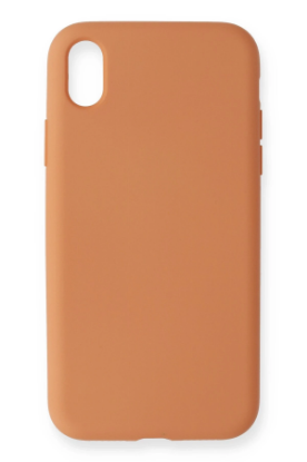Newface iPhone XR Kılıf Nano içi Kadife Silikon - Turuncu resmi