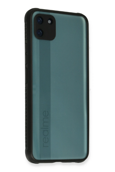 Newface Realme C11 Kılıf Miami Şeffaf Silikon - Siyah resmi