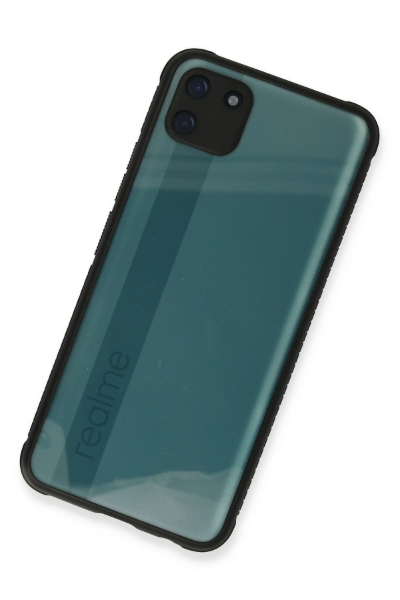 Newface Realme C11 Kılıf Miami Şeffaf Silikon - Siyah resmi
