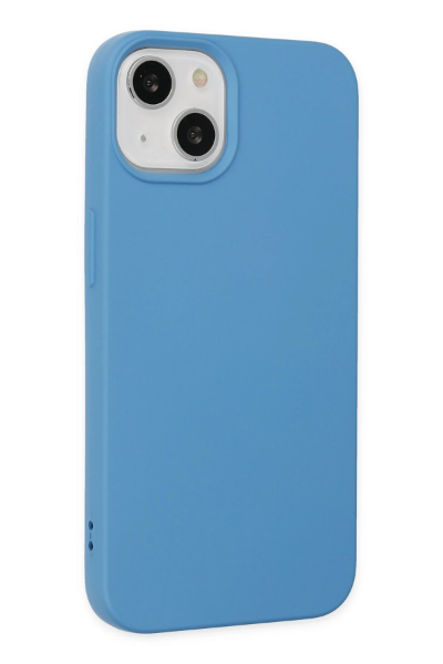 Newface iPhone 15 Pro Kılıf Nano içi Kadife Silikon - Mavi resmi