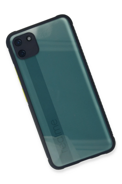 Newface Realme C11 Kılıf Miami Şeffaf Silikon - Lacivert resmi