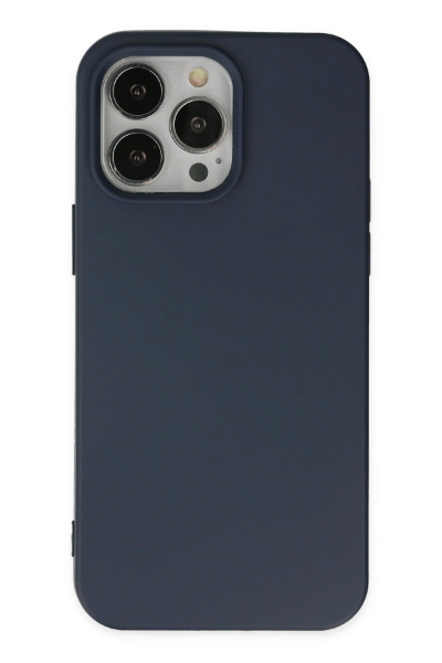 Newface iPhone 15 Pro Kılıf Nano içi Kadife Silikon - Lacivert resmi