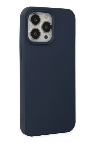 Newface iPhone 15 Pro Kılıf Nano içi Kadife Silikon - Lacivert resmi