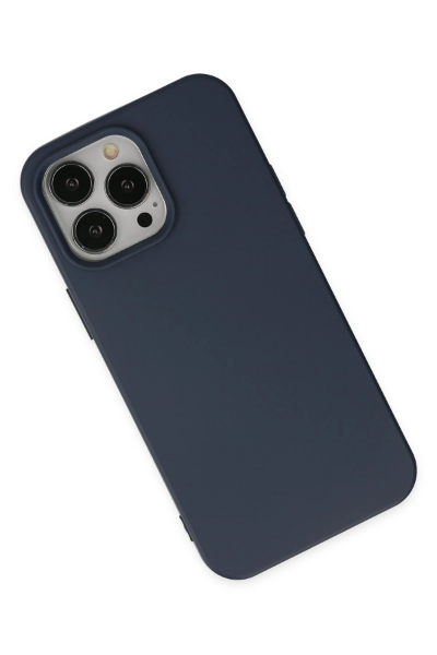 Newface iPhone 15 Pro Kılıf Nano içi Kadife Silikon - Lacivert resmi