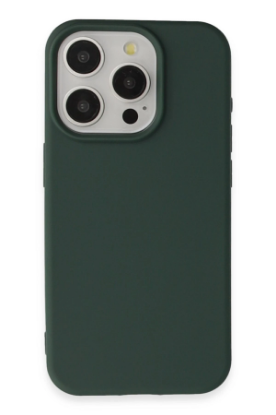 Newface iPhone 15 Pro Kılıf Nano içi Kadife Silikon - Koyu Yeşil resmi