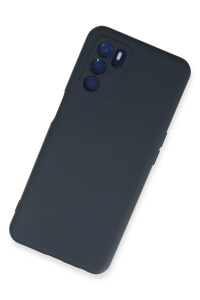 Newface Oppo A16 Kılıf Nano içi Kadife Silikon - Lacivert resmi