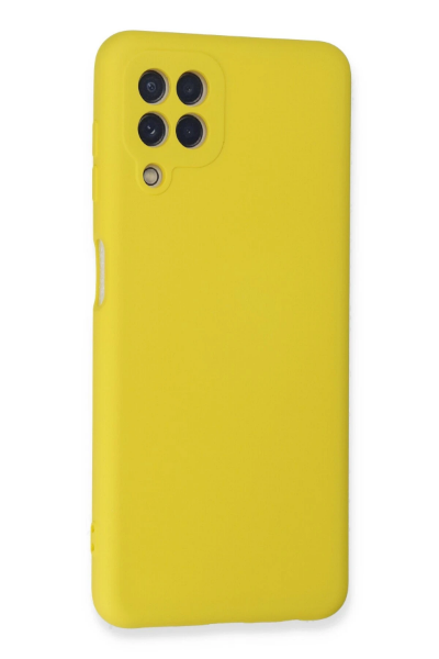 Newface Samsung Galaxy A22 Kılıf Nano içi Kadife Silikon - Sarı resmi