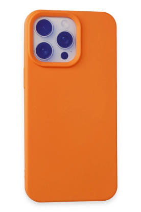 Newface iPhone 15 Pro Max Kılıf Nano içi Kadife Silikon - Turuncu resmi