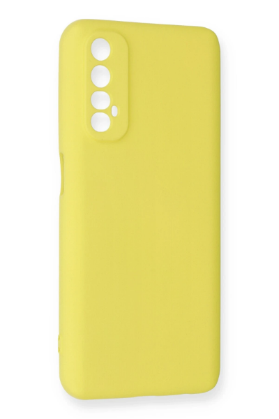Newface Realme 7 Kılıf Nano içi Kadife Silikon - Sarı resmi