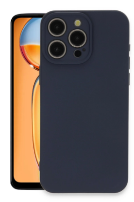 Newface iPhone 15 Pro Max Kılıf Nano içi Kadife Silikon - Lacivert resmi