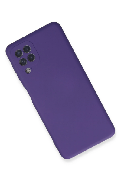 Newface Samsung Galaxy A22 Kılıf Nano içi Kadife Silikon - Mor resmi