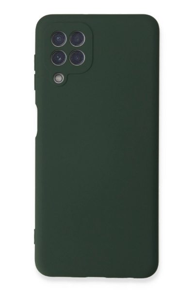 Newface Samsung Galaxy A22 Kılıf Nano içi Kadife Silikon - Koyu Yeşil resmi