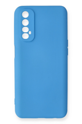 Newface Realme 7 Kılıf Nano içi Kadife Silikon - Mavi resmi