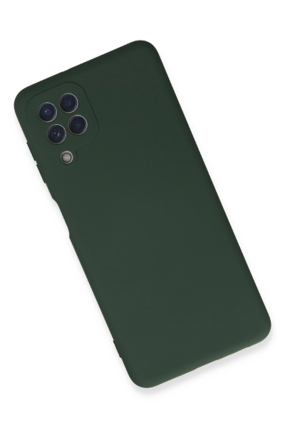 Newface Samsung Galaxy A22 Kılıf Nano içi Kadife Silikon - Koyu Yeşil resmi