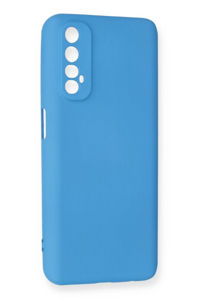 Newface Realme 7 Kılıf Nano içi Kadife Silikon - Mavi resmi