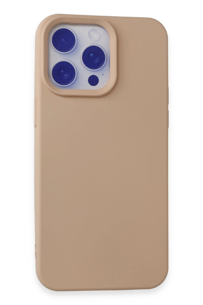 Newface iPhone 15 Pro Max Kılıf Nano içi Kadife Silikon - Pudra resmi