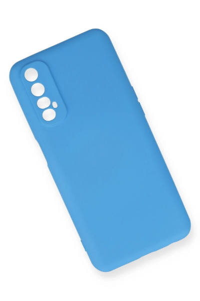Newface Realme 7 Kılıf Nano içi Kadife Silikon - Mavi resmi