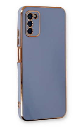 Newface Samsung Galaxy A03S Kılıf Volet Silikon - Mavi resmi